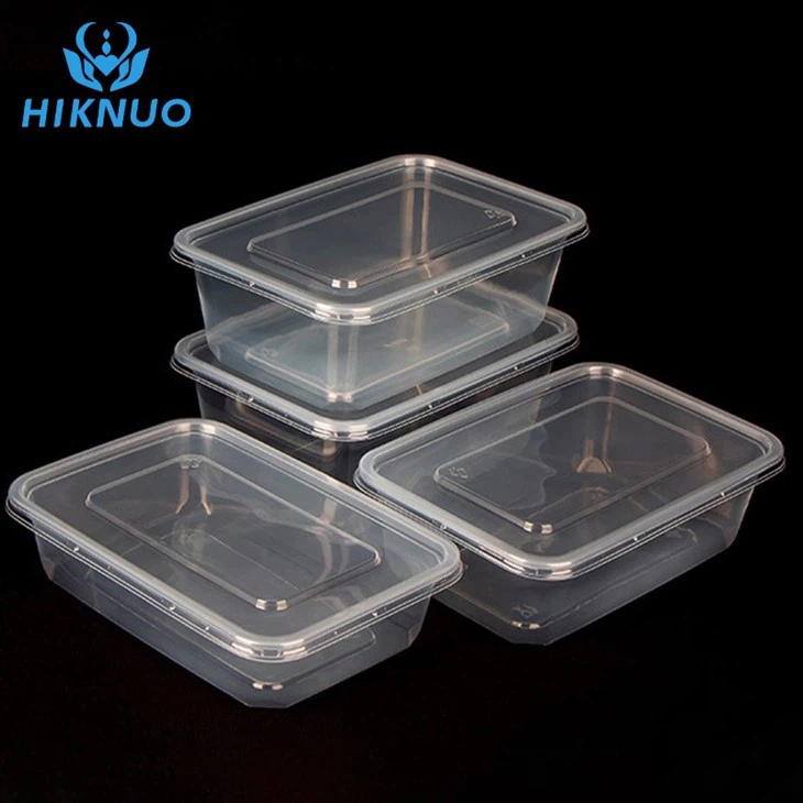 400ml Rectangular Container Black Takeaway Lunch Packaging Box Disposable Plastic Meal